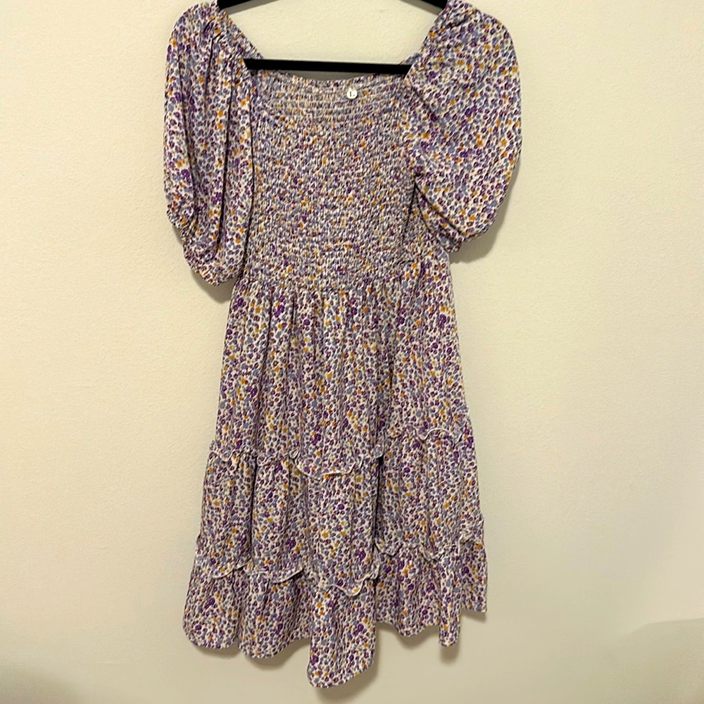 Purple dress with flowers